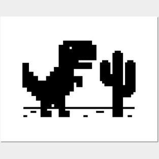 Game Pixel Dinosaur, No internet connection Posters and Art